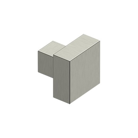 MODERN SQUARE KNOB, 1-1/4 X 1-1/4, SOLID BRASS In Brushed Nickel